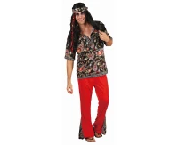 Role play-set for adult Red Hippie (shirt, pants, headband), one size